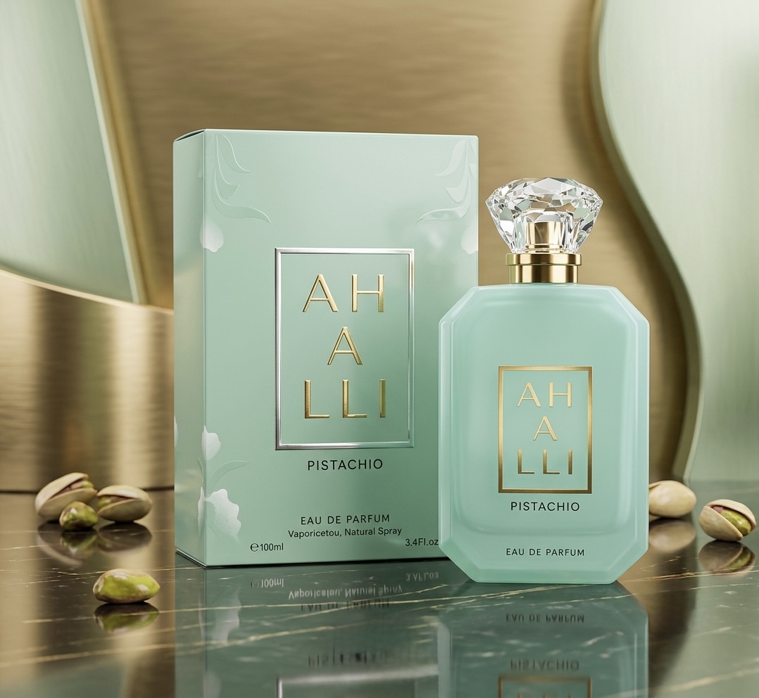 Ahalli Pistachio 100ml unisex perfume bottle by Watan Inspire.